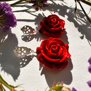 Aros Rosa Grande y Calaca de Plata. Colección Tutti Frutti